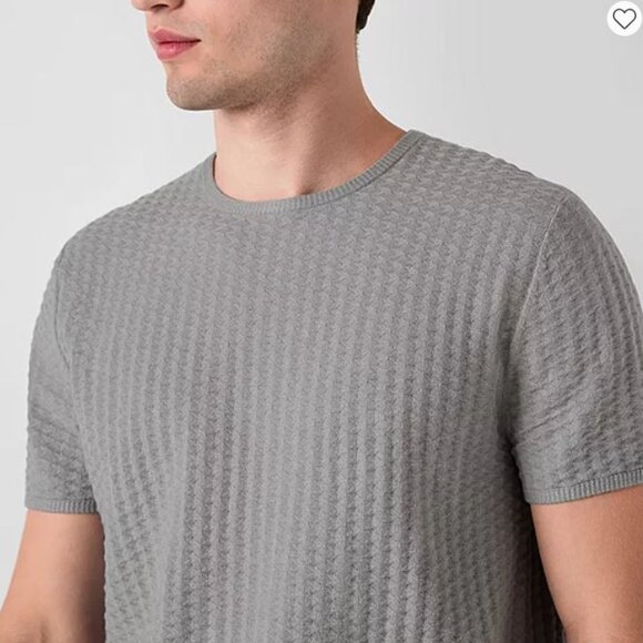 J. Ferrar Men's Crew Neck Short Sleeve Pullover Sweater Gray Umbra Size XL - Picture 3 of 6